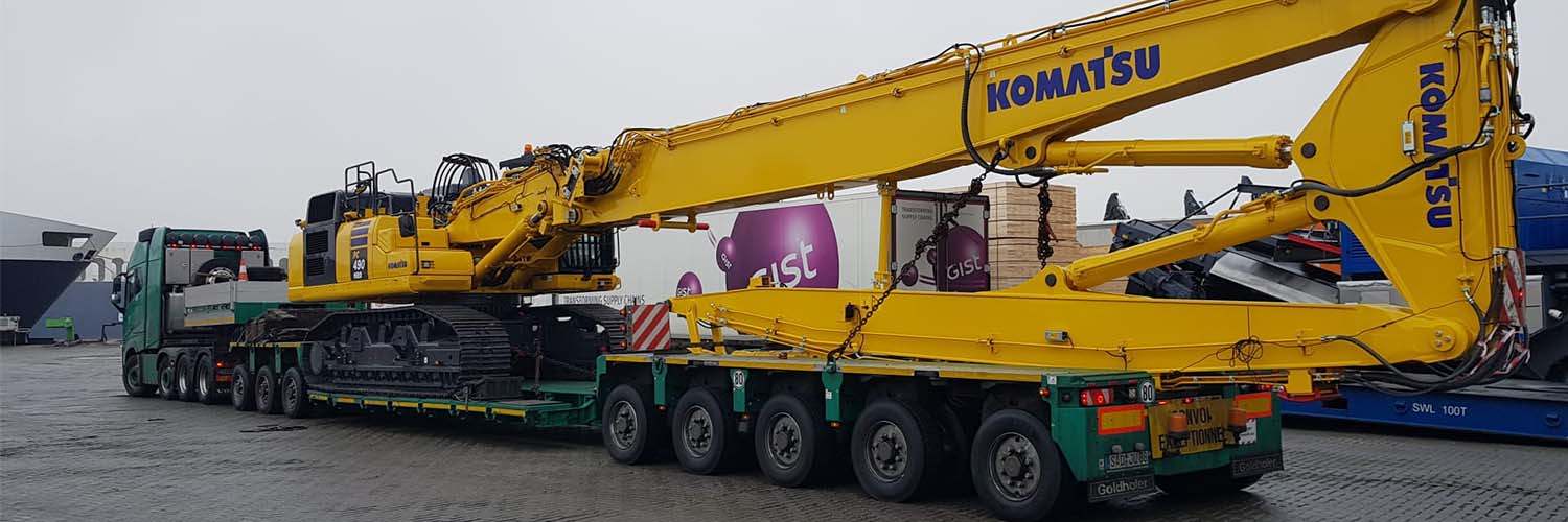 Komatsu PC490 HRD demolition excavator Netherlands Czech Republic road header